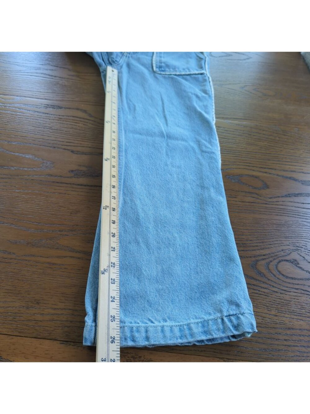 Zara Women's Jeans sz 6 / 28 blue Jeans High Rise Tweed Trim Straight Leg - Picture 12 of 13